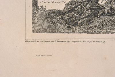 Victor LEVASSEUR : Carte ancienne du Rhône, Gravure originale (photo de détail 4) - Crédit photo : Galerie Art.Paris