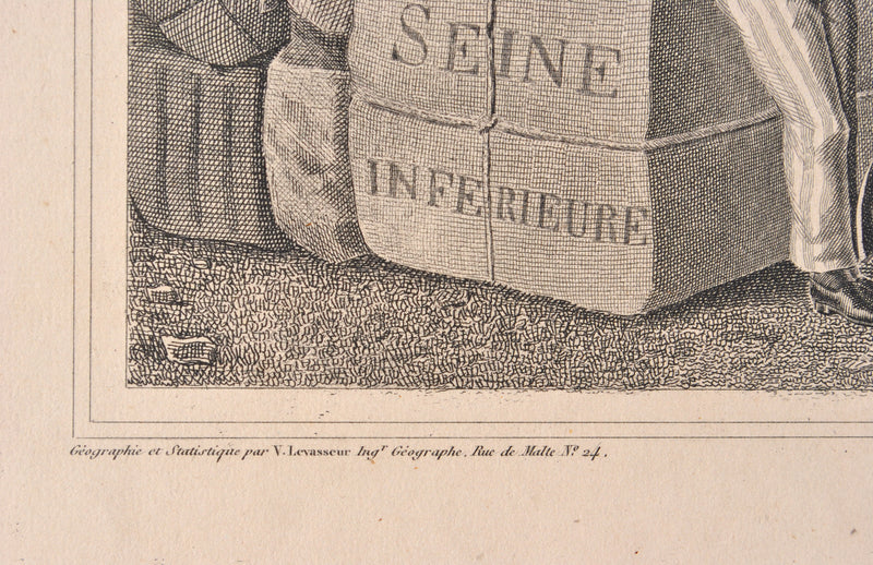 Victor LEVASSEUR : Carte ancienne de la Seine Inférieure, Gravure originale (photo de détail 4) - Crédit photo : Galerie Art.Paris