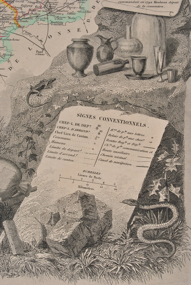 Victor LEVASSEUR : Carte ancienne de Seine et Marne, Gravure originale (photo de détail 9) - Crédit photo : Galerie Art.Paris