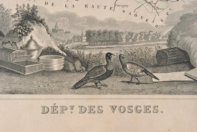 Victor LEVASSEUR : Carte ancienne des Vosges, Gravure originale (photo de détail 3) - Crédit photo : Galerie Art.Paris