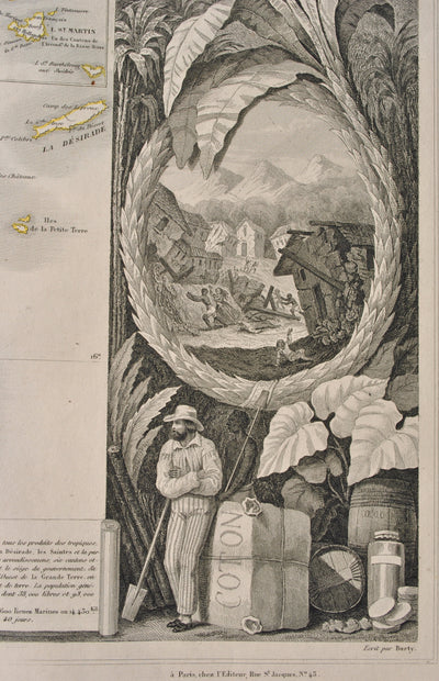 Victor LEVASSEUR : Carte ancienne des Colonies Françaises, Gravure originale (photo de détail 11) - Crédit photo : Galerie Art.Paris