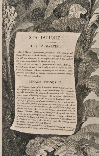 Victor LEVASSEUR : Carte ancienne des Colonies Françaises, Gravure originale (photo de détail 13) - Crédit photo : Galerie Art.Paris