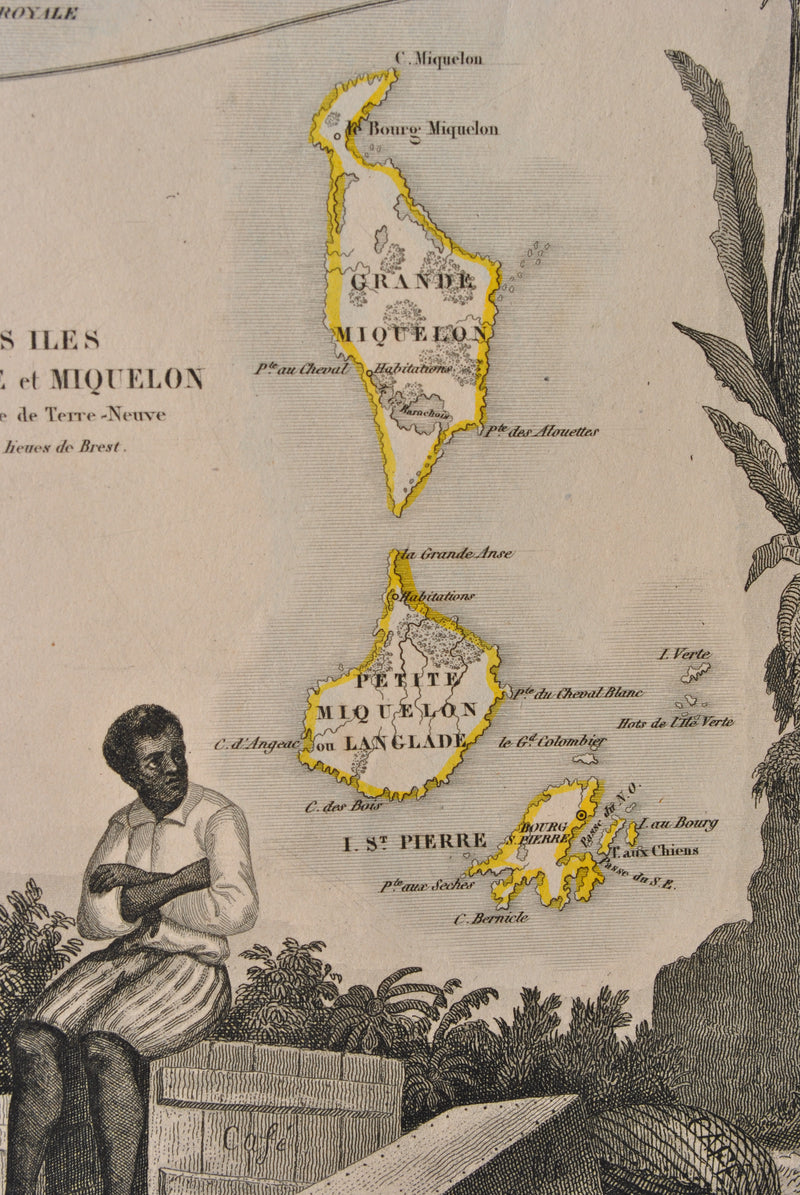 Victor LEVASSEUR : Carte ancienne des Colonies Françaises, Gravure originale (photo de détail 7) - Crédit photo : Galerie Art.Paris