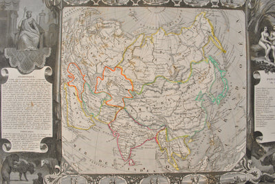 Victor LEVASSEUR : Carte ancienne de l'Asie, Gravure originale (photo de détail 8) - Crédit photo : Galerie Art.Paris