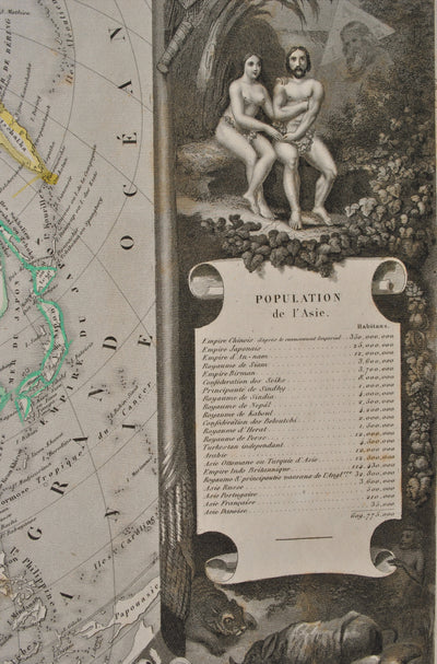 Victor LEVASSEUR : Carte ancienne de l'Asie, Gravure originale (photo de détail 13) - Crédit photo : Galerie Art.Paris