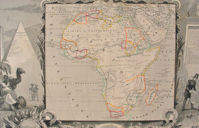 Victor LEVASSEUR : Carte ancienne de l'Afrique, Gravure originale (photo de détail 6) - Crédit photo : Galerie Art.Paris