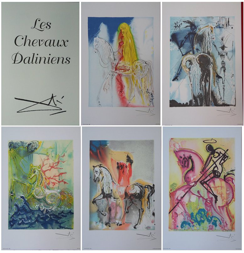 Salvador DALI : Les Chevaux daliniens, Série de 18 Lithographies originales signées