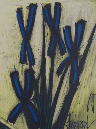 Bernard BUFFET : Les Iris, Lithographie originale signée