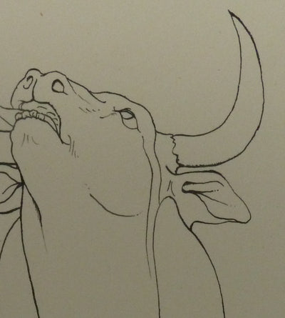 Pierre-Yves TREMOIS : Le taureau, Dessin original (photo de détail 4) - Crédit photo : Galerie Art.Paris