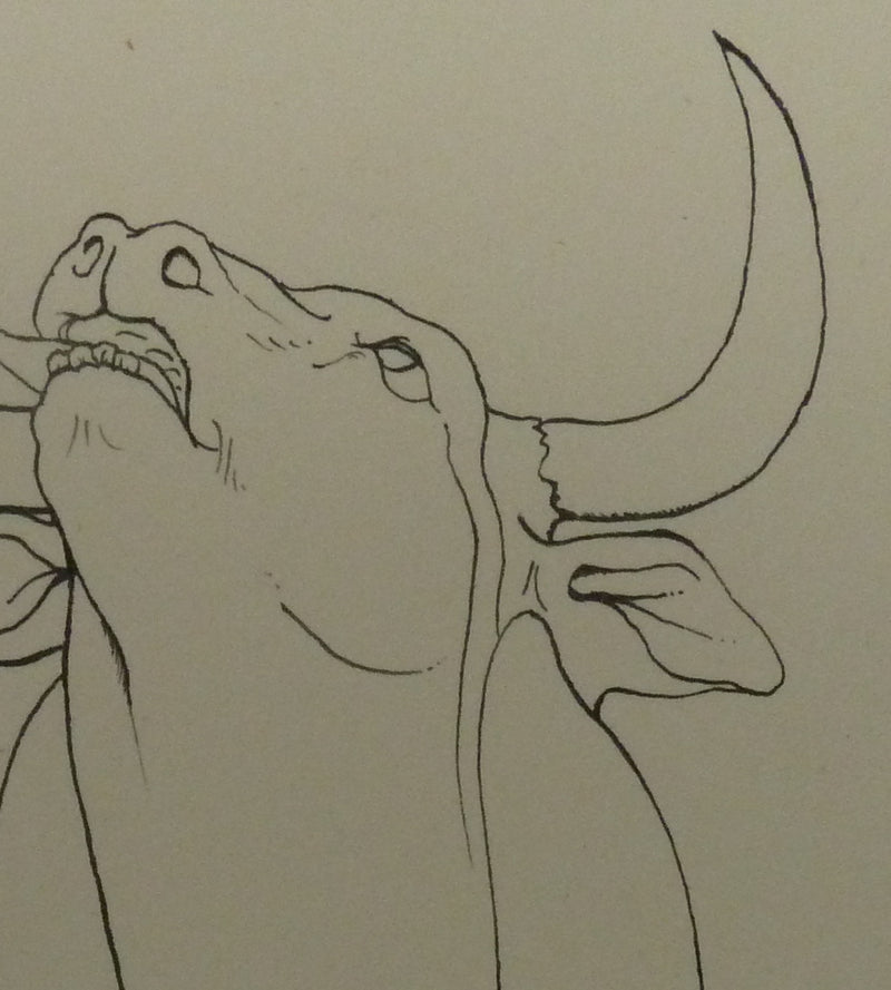 Pierre-Yves TREMOIS : Le taureau, Dessin original (photo de détail 4) - Crédit photo : Galerie Art.Paris