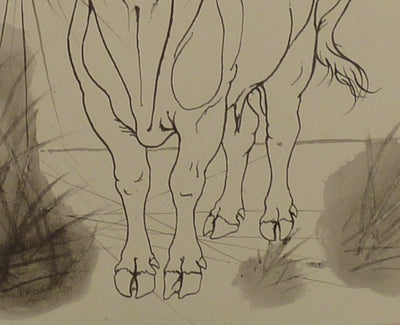 Pierre-Yves TREMOIS : Taureau sous le soleil ardent, Dessin original (photo de détail 5) - Crédit photo : Galerie Art.Paris