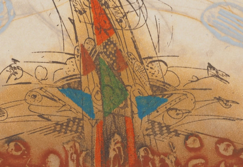 Georges DUSSAU : Composition aux triangles, Gravure originale (photo de détail 4) - Crédit photo : Galerie Art.Paris