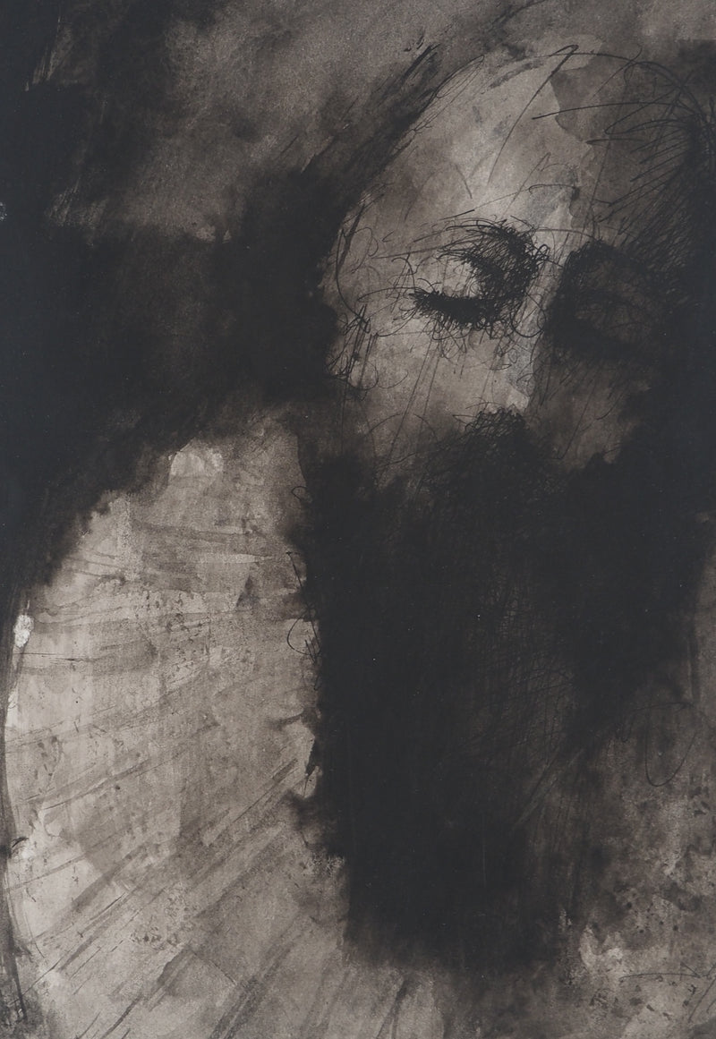 Daniel AIRAM : Homme endormi, Dessin original (photo de détail 3) - Crédit photo : Galerie Art.Paris