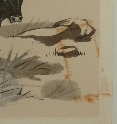 Pierre-Yves TREMOIS : Jeune veau dans le pré, Dessin original (photo de détail 6) - Crédit photo : Galerie Art.Paris