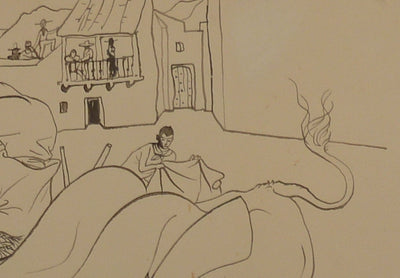 Pierre-Yves TREMOIS : Le toréador vaincu, Dessin original (photo de détail 5) - Crédit photo : Galerie Art.Paris