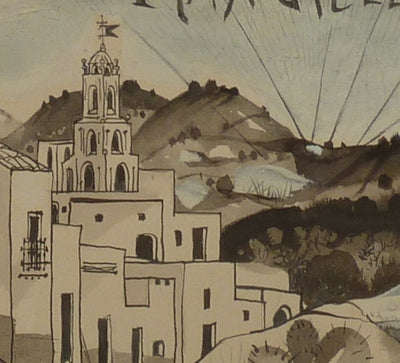 Pierre-Yves TREMOIS : Petit village espagnol, Dessin original (photo de détail 5) - Crédit photo : Galerie Art.Paris