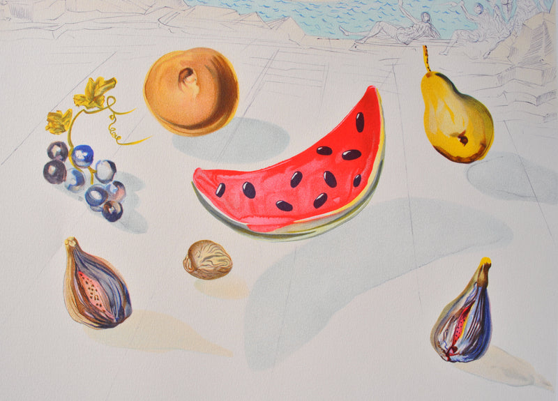 Salvador DALI : Bateaux et fruits, Lithographie originale (photo de détail 4) - Crédit photo : Galerie Art.Paris