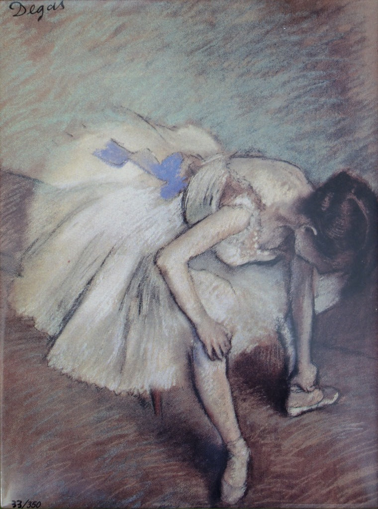Edgar DEGAS: Dancer adjusting her slipper, Signed silkscreen
