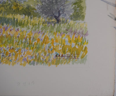 Salomon Alfred BOISECQ : Les oliviers, Aquarelle originale (photo de détail 3) - Crédit photo : Galerie Art.Paris
