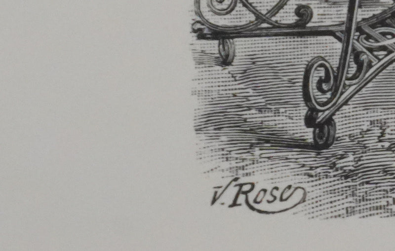 V. ROSE : Le Théâtrophone, Gravure signée