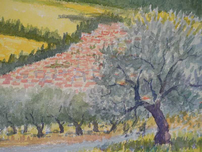 Salomon Alfred BOISECQ : Les oliviers, Aquarelle originale (photo de détail 4) - Crédit photo : Galerie Art.Paris