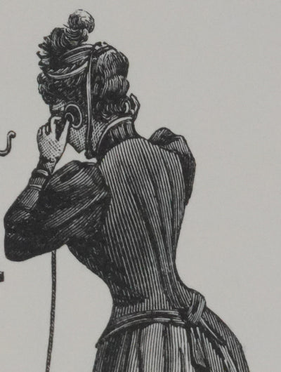 V. ROSE : Le Théâtrophone, Gravure signée