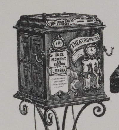 V. ROSE : Le Théâtrophone, Gravure signée