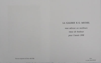 Didier MUTEL : Nu féminin accroupi, Gravure originale signée