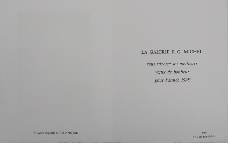 Didier MUTEL : Nu féminin accroupi, Gravure originale signée