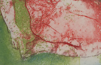 Didier MUTEL : Nu féminin accroupi, Gravure originale signée