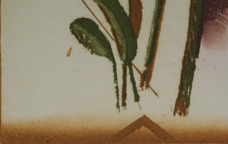 Tuvia BEERI : Les arbres en automne, Gravure originale signée