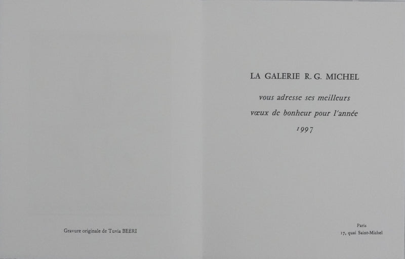 Tuvia BEERI : Les arbres en automne, Gravure originale signée