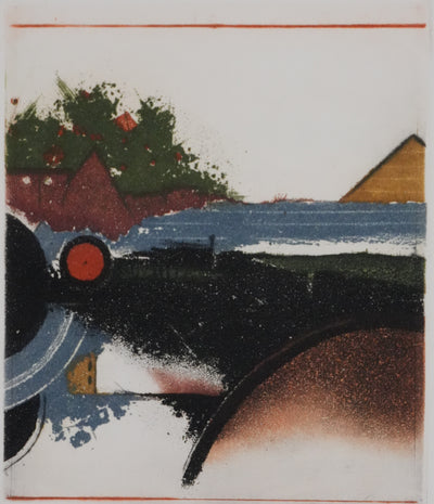 Tuvia BEERI : Paysage au bord de mer, Gravure originale signée