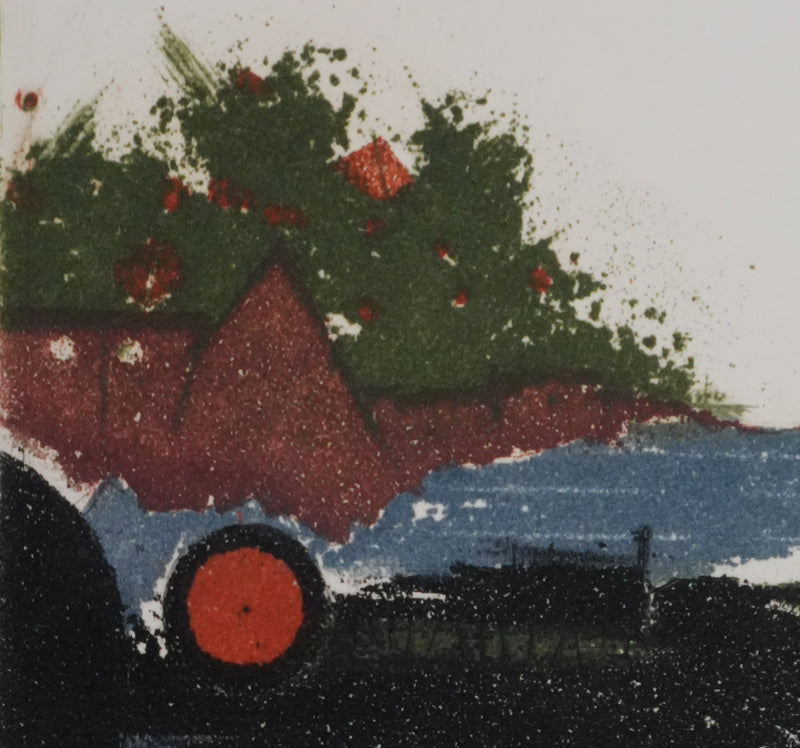 Tuvia BEERI : Paysage au bord de mer, Gravure originale signée