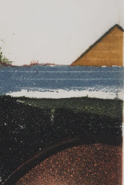 Tuvia BEERI : Paysage au bord de mer, Gravure originale signée