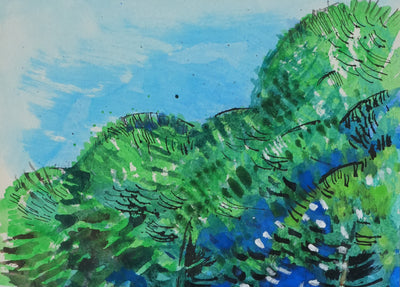 Maurice GENIS : Le chemin dans la forêt, Dessin original signé