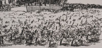 Salomon Alfred BOISECQ : Maisons sur la plage, Gravure originale signée