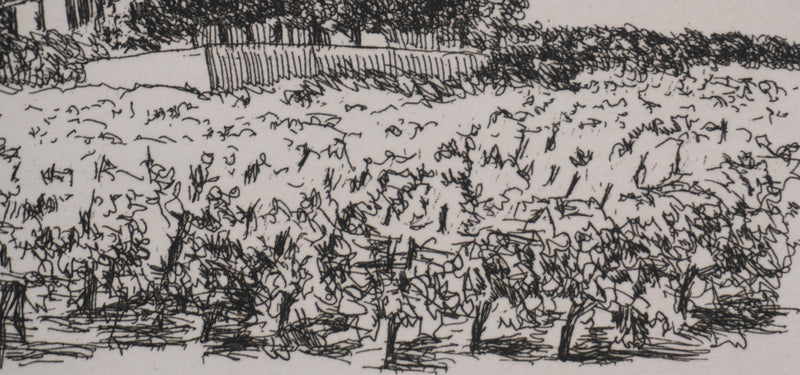 Salomon Alfred BOISECQ : Maisons sur la plage, Gravure originale signée