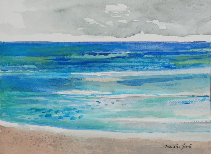 Maurice GENIS : La marée, Aquarelle originale signée