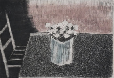 Annapia ANTONINI : Composition aux roses blanches, Gravure originale signée
