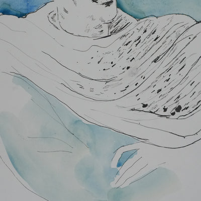 Maurice GENIS : Portrait masculin à l'espagnole, Dessin original signé