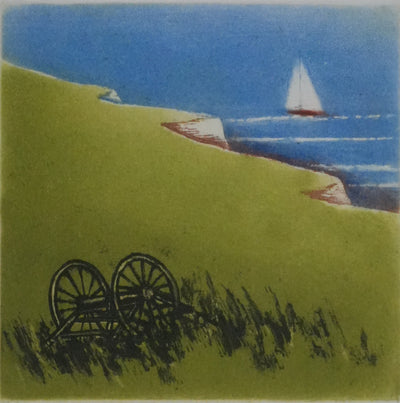 Annapia ANTONINI : Les falaises au bord de mer, Gravure originale signée