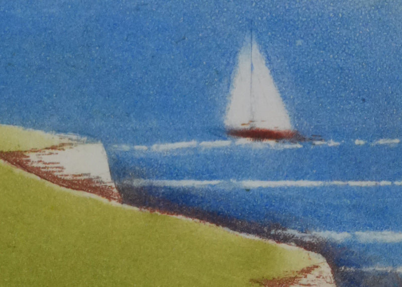 Annapia ANTONINI : Les falaises au bord de mer, Gravure originale signée