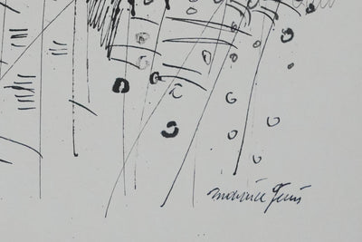 Maurice GENIS : Le champs fleuris, Dessin original signé