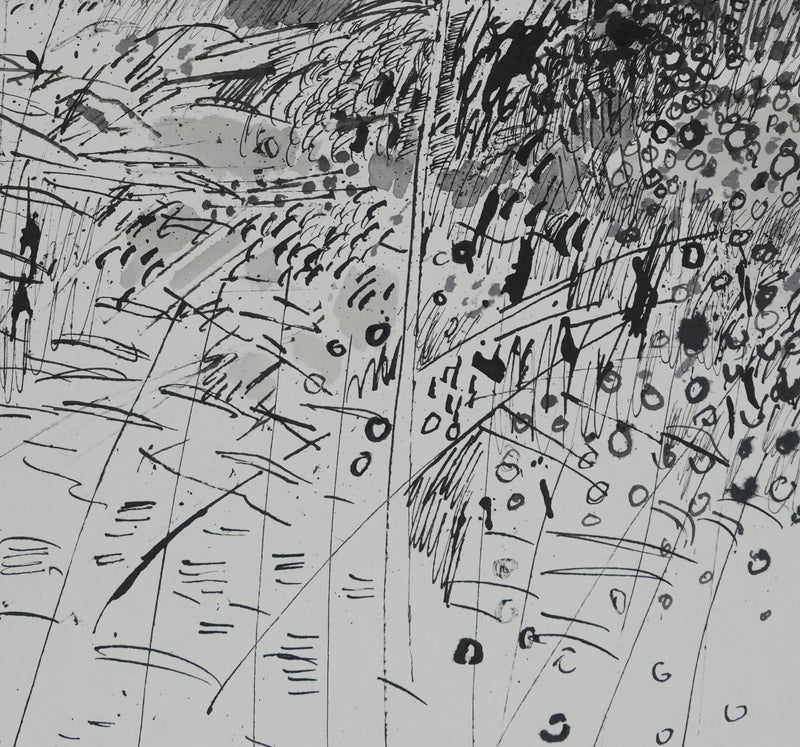 Maurice GENIS : Le champs fleuris, Dessin original signé