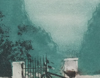 Annapia ANTONINI : Le jardin à la bicyclette, Gravure originale signée