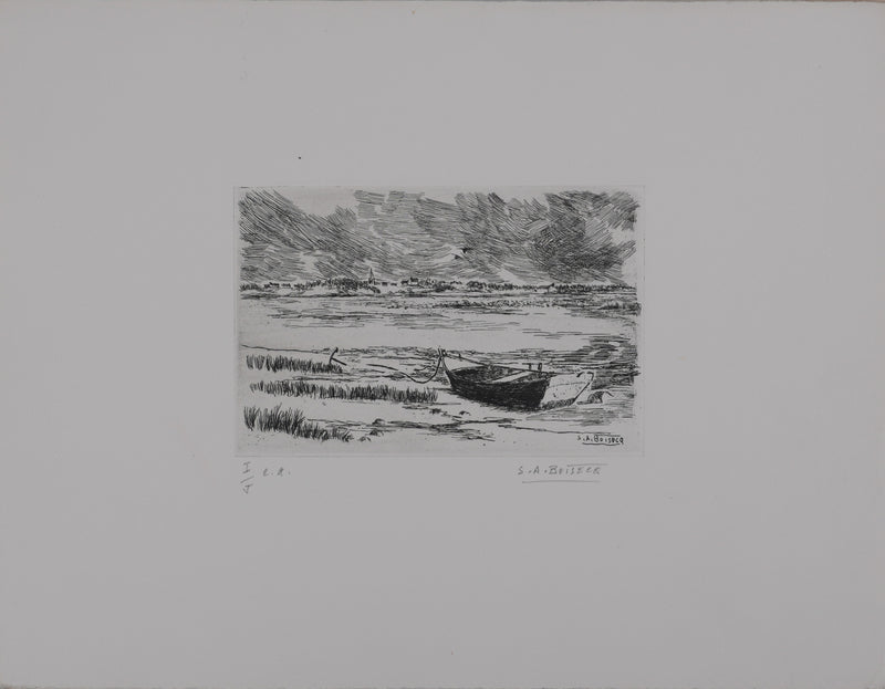 Salomon Alfred BOISECQ : Le village au bord de l&
