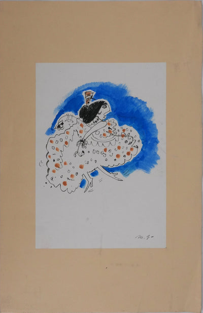 Maurice GENIS : La danseuse de flamenco, Dessin original signé