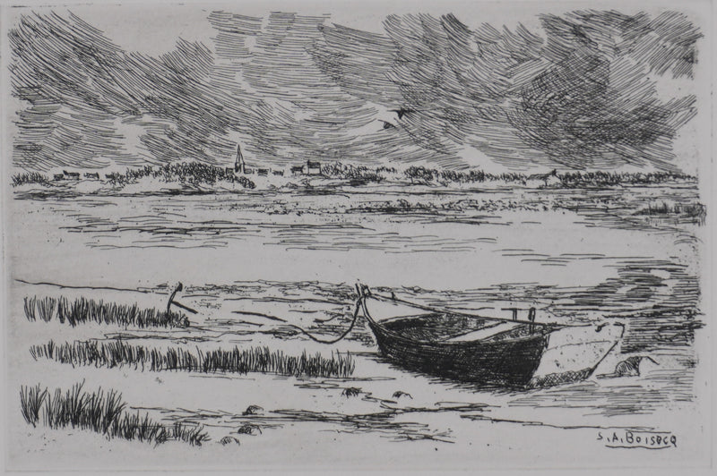 Salomon Alfred BOISECQ : Le village au bord de l&