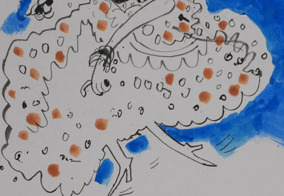 Maurice GENIS : La danseuse de flamenco, Dessin original signé